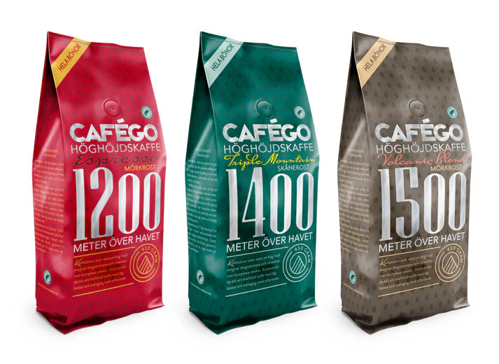 Mix 3 Pack Hela Bönor, Cafégo Höghöjdskaffe
