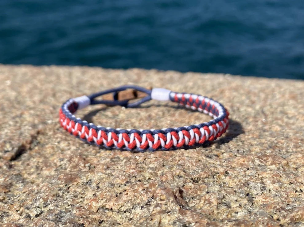 Coastal 1 KG - Havsblå & Anemonröd, armband CleanSea