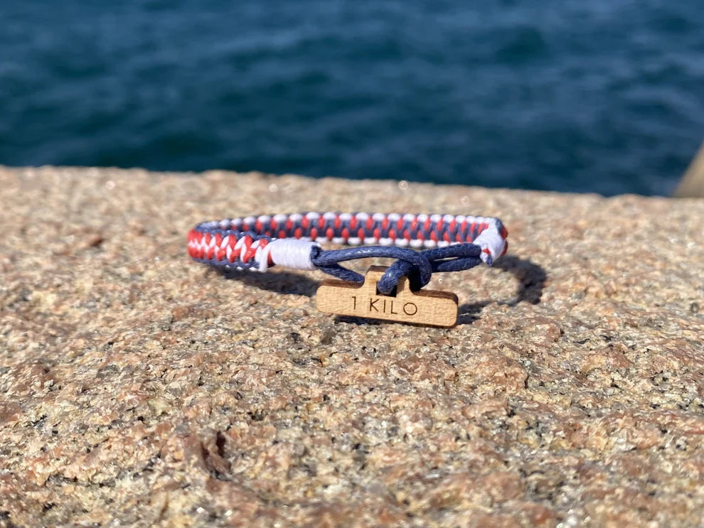 Coastal 1 KG - Havsblå & Anemonröd, armband CleanSea