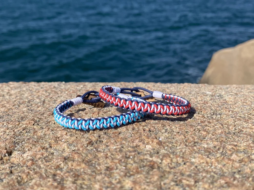 Coastal 1 KG - Havsblå & Anemonröd, armband CleanSea