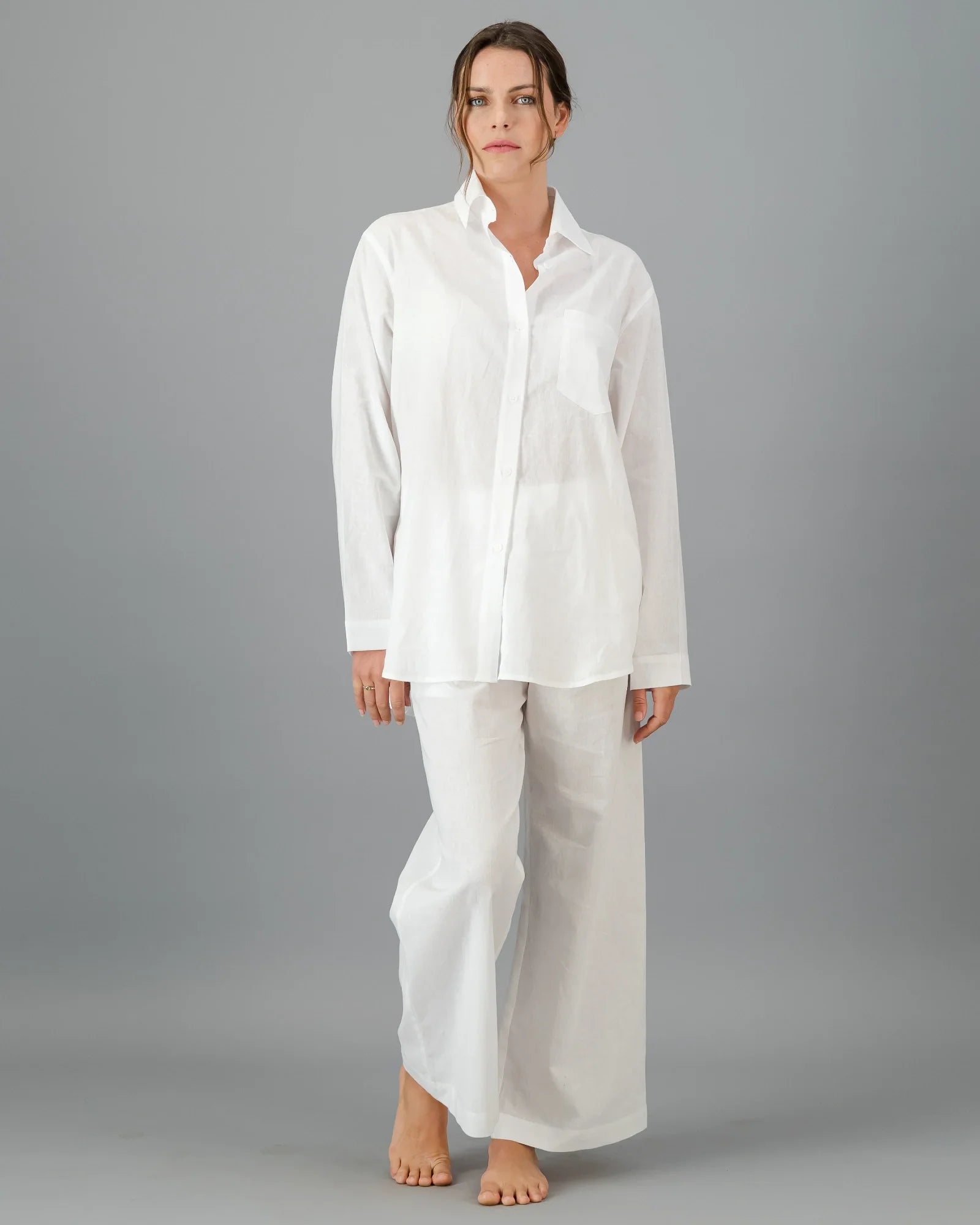 Vit Linneskjorta Dam - Oversize, Woodstock Laundry